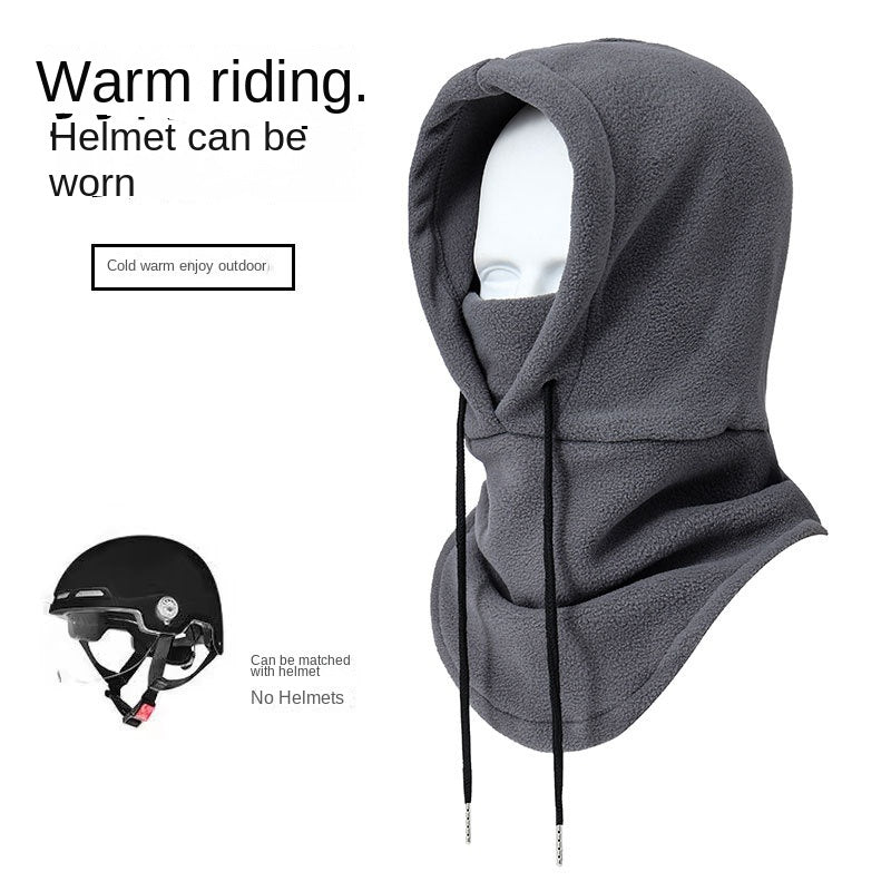 Winter Outdoor Cycling Hat, Warm Thicken Neck Warmer, Ski Head Cover, Polar Fleece Face Mask
