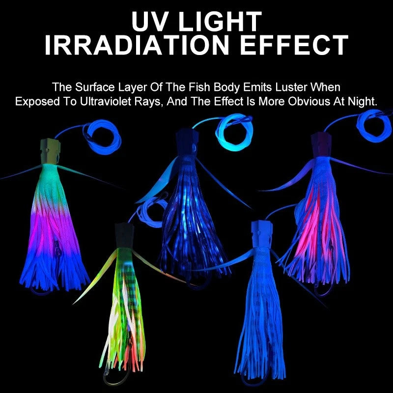 Squid Shape Trolling Lure – 225mm 77g Large Soft Fishing Bait, Deep Sea Boat Trolling Jig for Tuna & Pelagic Species