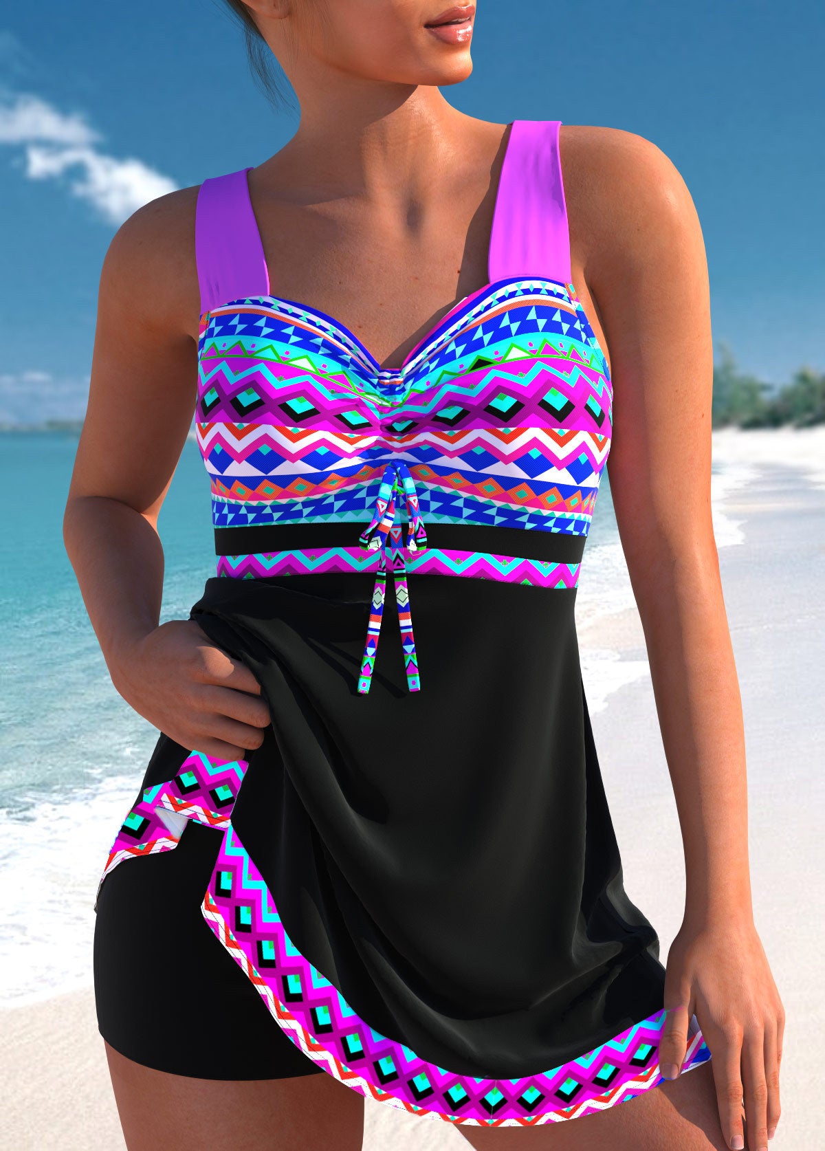 Women's Two-Piece Skirt Bikini Quick-Dry Large Size Bathing Suit