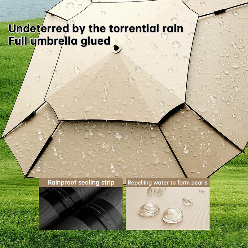 2.0-2.6m Octagonal Fishing Umbrella Portable Beach Sun Shade Camping Parasol UV Waterproof with Carry Bag
