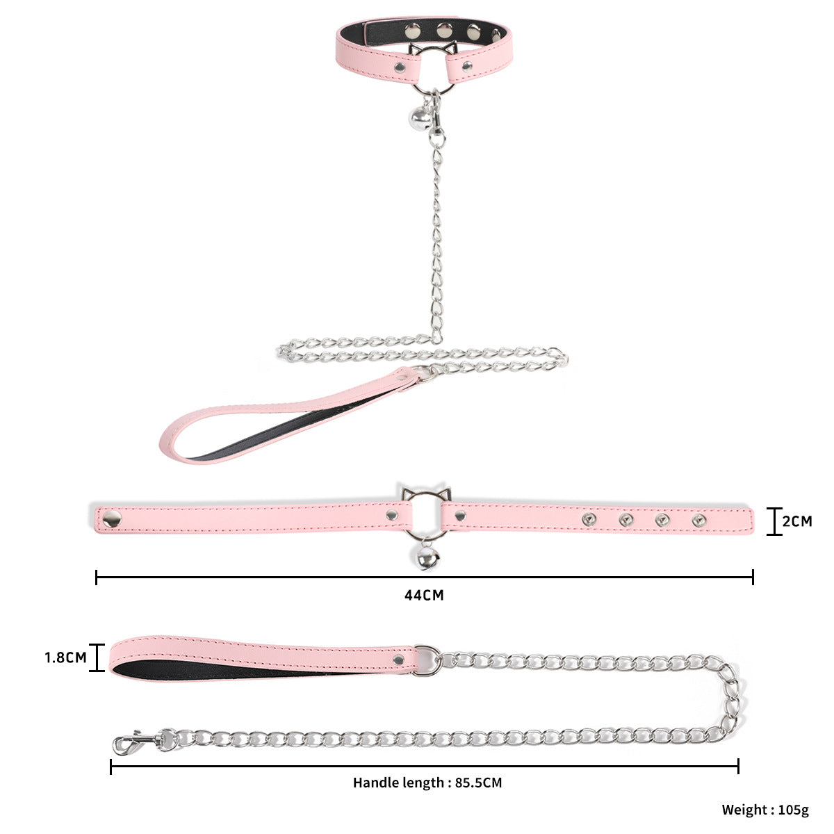 PU Leather Alloy Collar with Rope for Adult Accessories, Neck Strap for Women, Sexy Choker with Tether