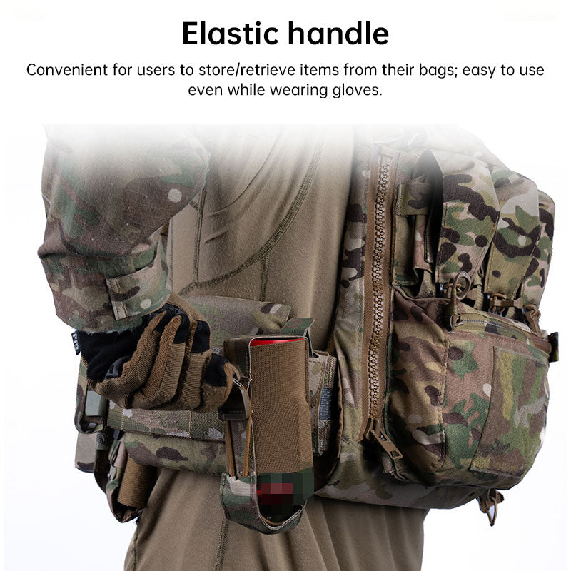 Tactical MOLLE Grenade/Magazine Pouch - Elastic & Fixed Straps for Outdoor/Airsoft Use