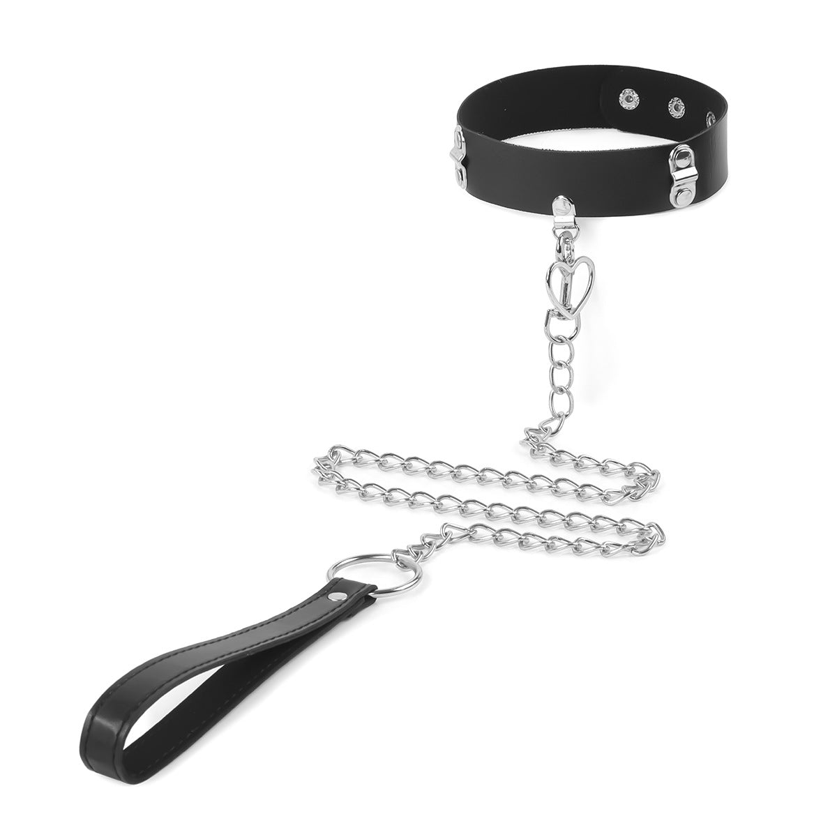 PU Leather Alloy Collar with Rope for Adult Accessories, Neck Strap for Women, Sexy Choker with Tether