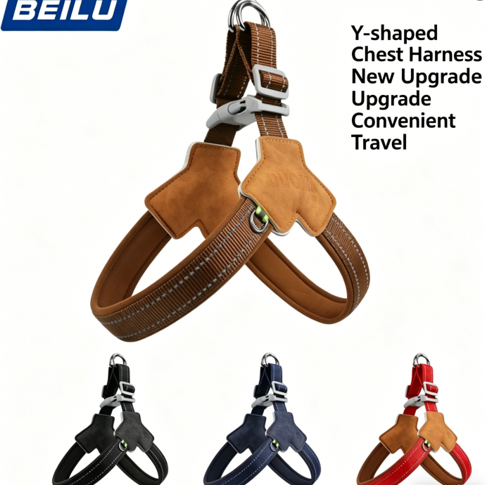 Dog Harness Chest Strap for Small and Medium Dogs, Reflective Leash for Outdoor Walking, Anti-Pull Design for Corgi, Bichon