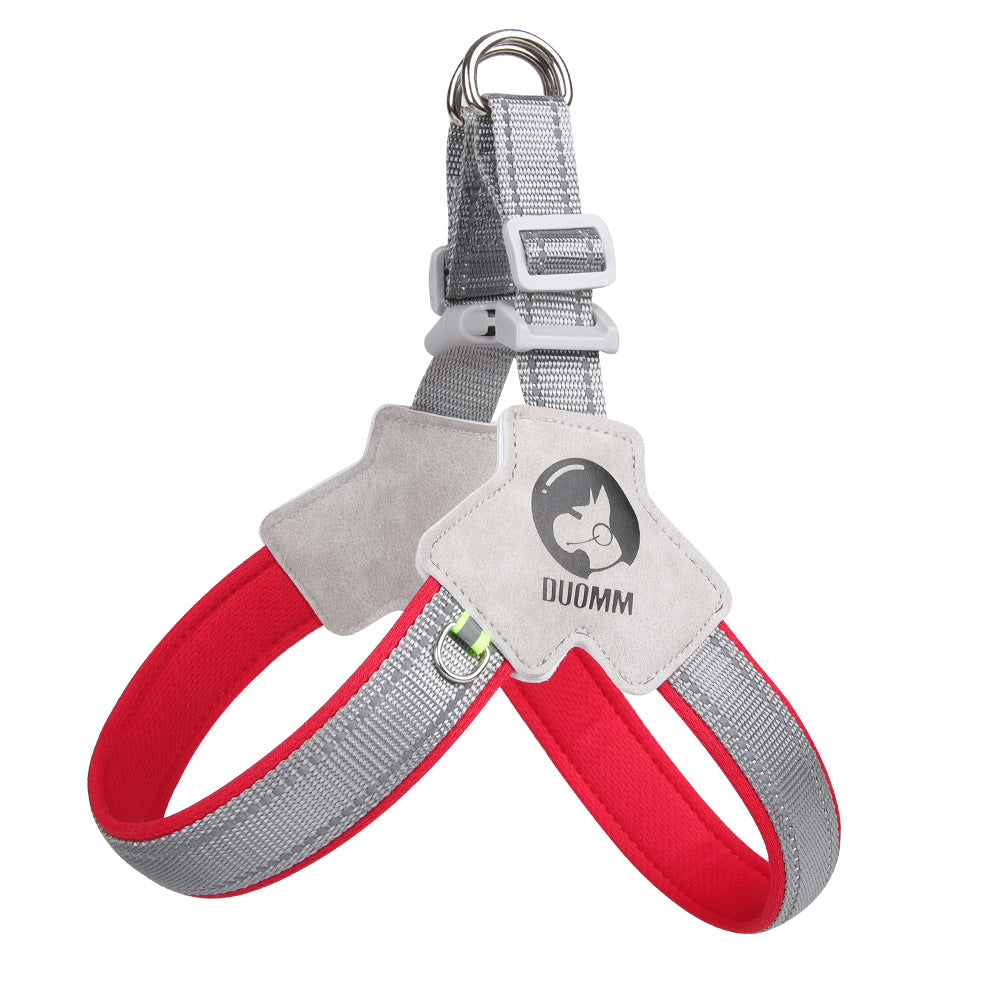 Dog Harness Chest Strap for Small and Medium Dogs, Reflective Leash for Outdoor Walking, Anti-Pull Design for Corgi, Bichon