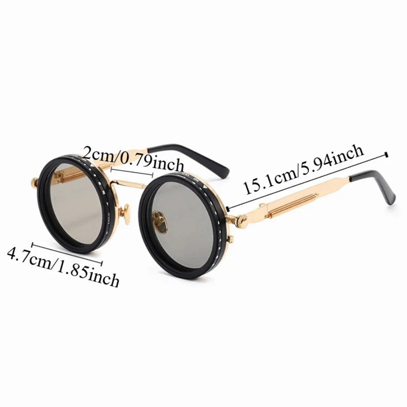 Vintage ND9 Punk Sun Glasses, 9-Level UV Filter, Includes Protective Case