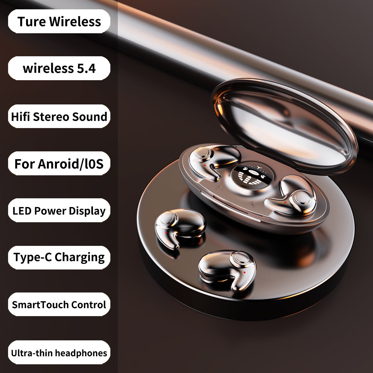 Sleep Bluetooth Earphones Long Battery Life High Sound Quality In-ear Mini Noise Cancelling
