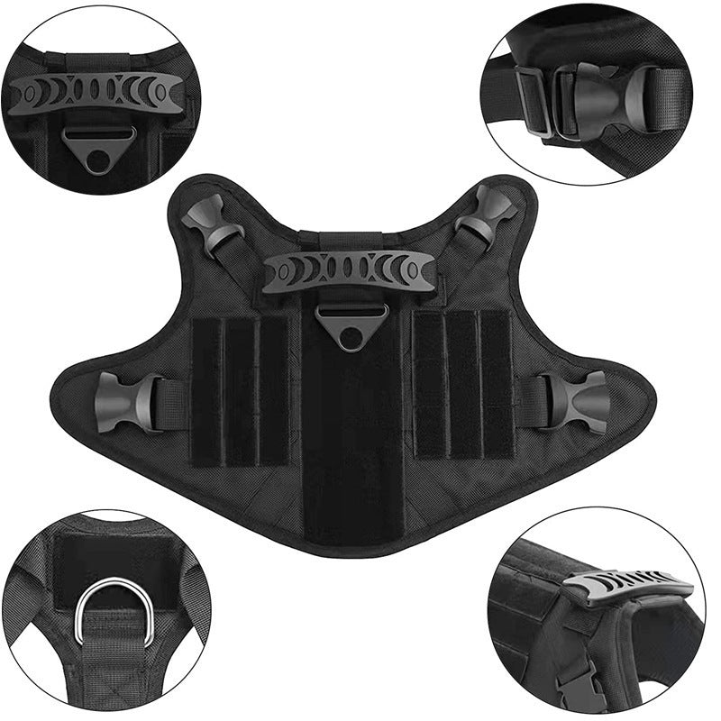 Nylon Tactical Dog Adjustable Vest Training Dog Vest Pet Training Vest with Leash