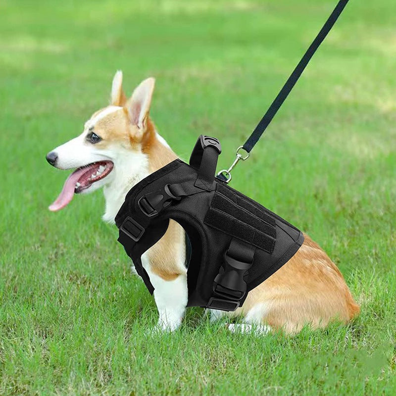 Nylon Tactical Dog Adjustable Vest Training Dog Vest Pet Training Vest with Leash