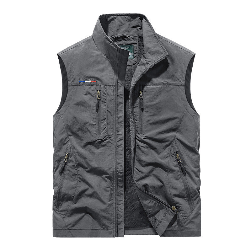 Big Size Men's Vest Outdoor Sports Fishing Sleeveless Jacket
