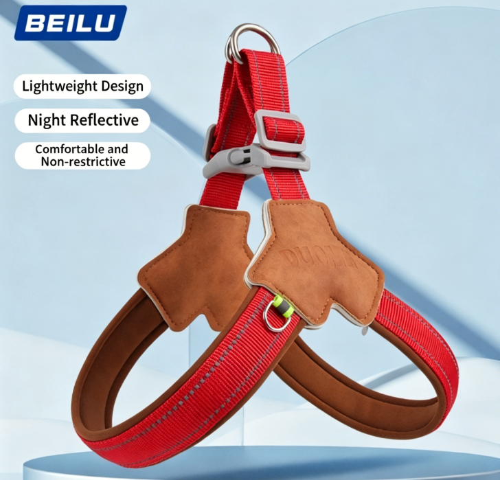 Dog Harness Chest Strap for Small and Medium Dogs, Reflective Leash for Outdoor Walking, Anti-Pull Design for Corgi, Bichon