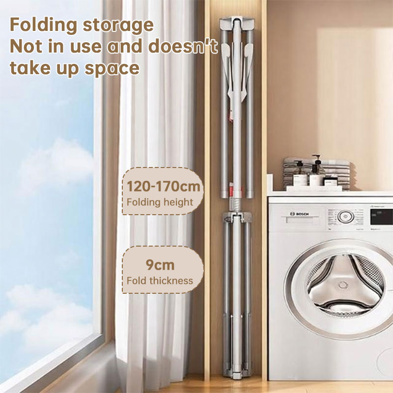 Foldable Octopus Style Standing Clothes Drying Rack – Portable Rotating Laundry Hanger for Balcony, Black