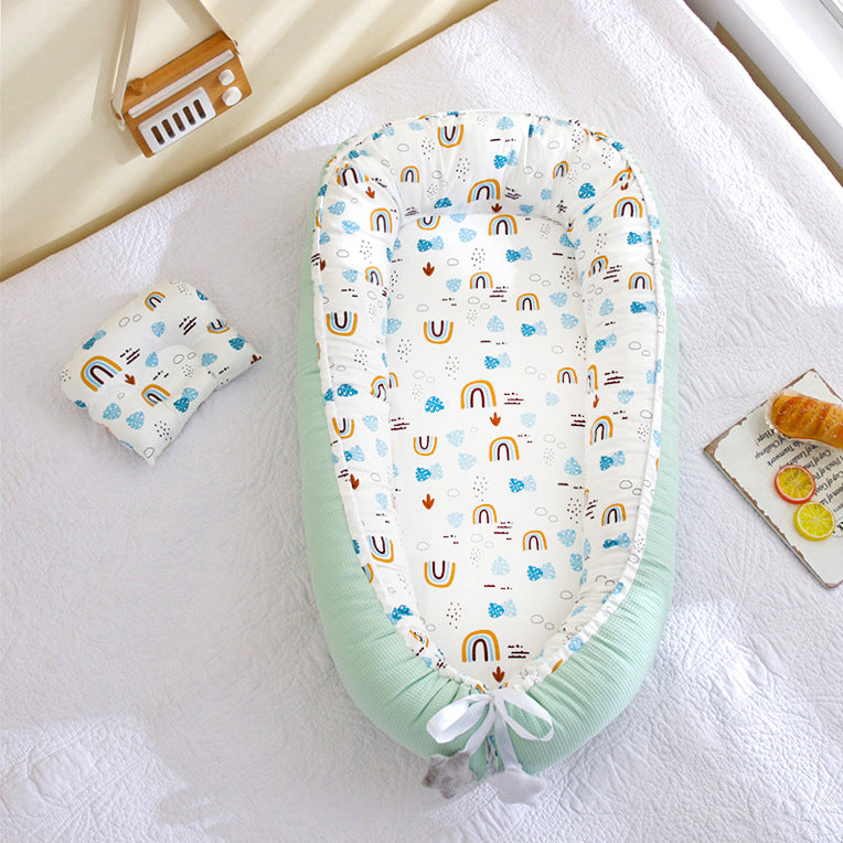 Removable and washable portable baby crib baby pillow travel crib
