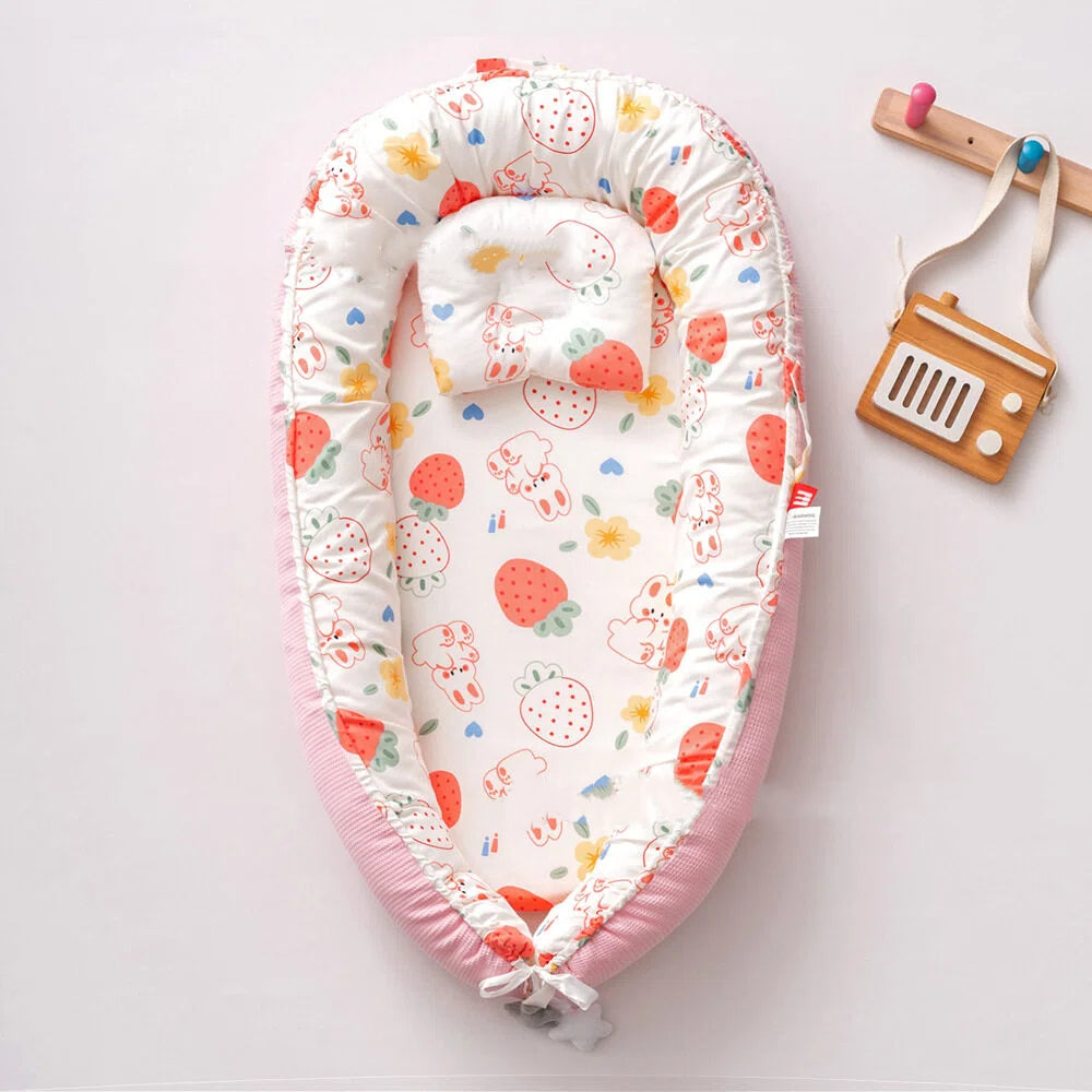 Removable and washable portable baby crib baby pillow travel crib