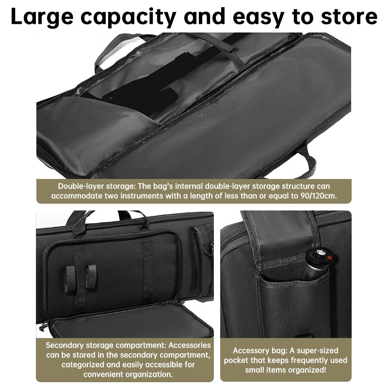 120cm & 90cm Tactical Rifle Bag, Durable Gun Case for Hunting & Shooting – Rifle/Shotgun Backpack with Pistol Holster