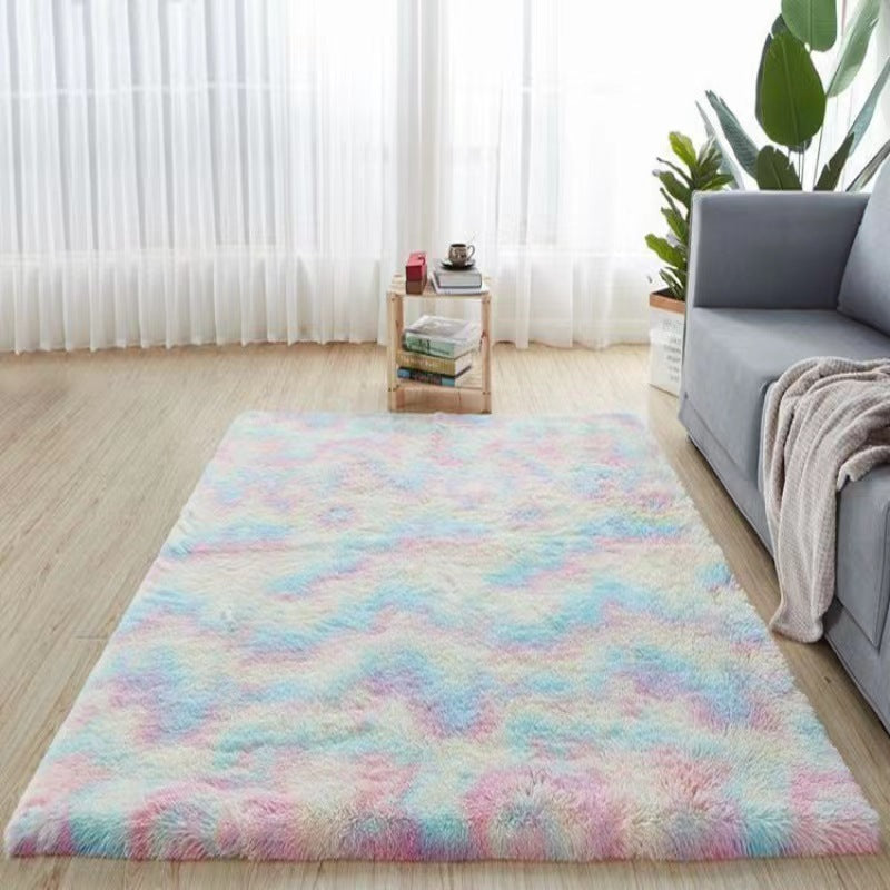 Tie-Dye Rug Living Room Minimalist Modern Coffee Table Mat Bedroom Velvet Full Coverage Bedside Rug Tatami Floor Mat