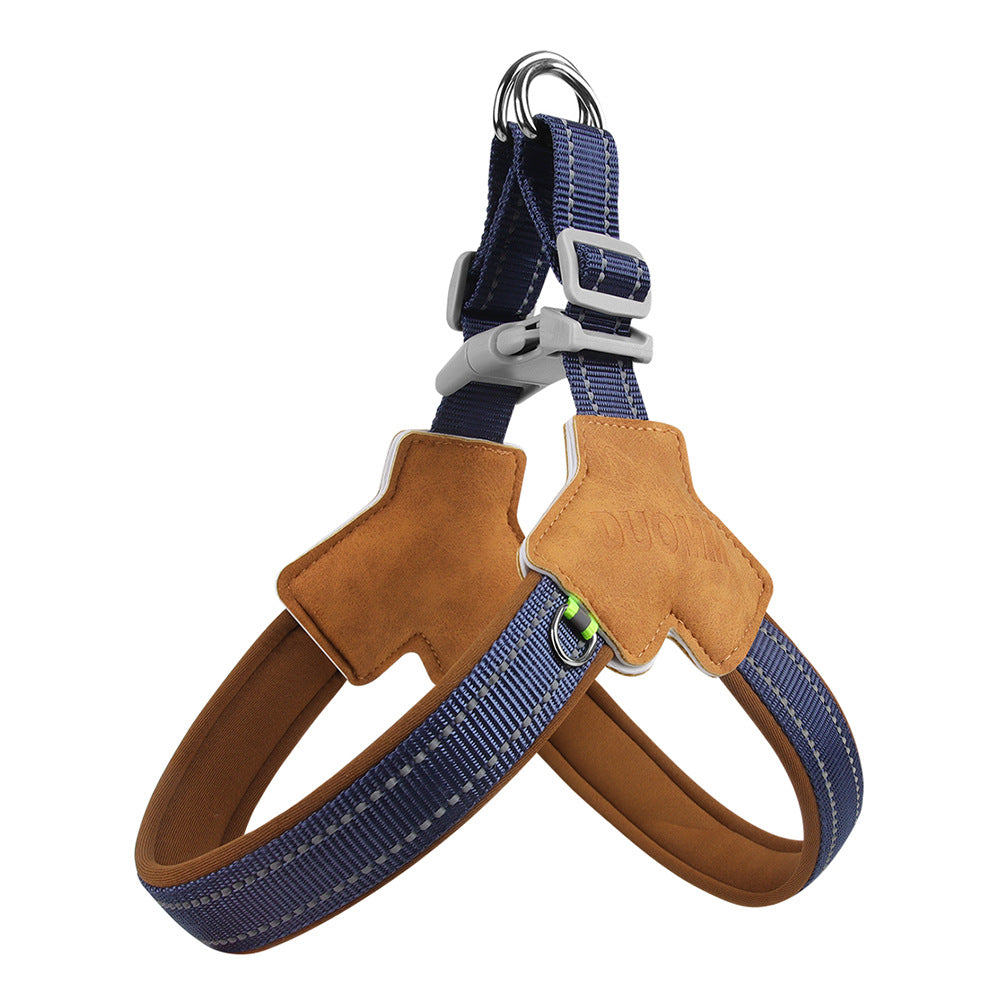 Dog Harness Chest Strap for Small and Medium Dogs, Reflective Leash for Outdoor Walking, Anti-Pull Design for Corgi, Bichon