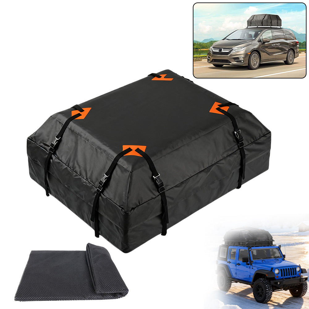 Car Roof Bag 420D Reinforced Oxford Fabric Waterproof Sun Protection Camping Outdoor Luggage Storage Bag
