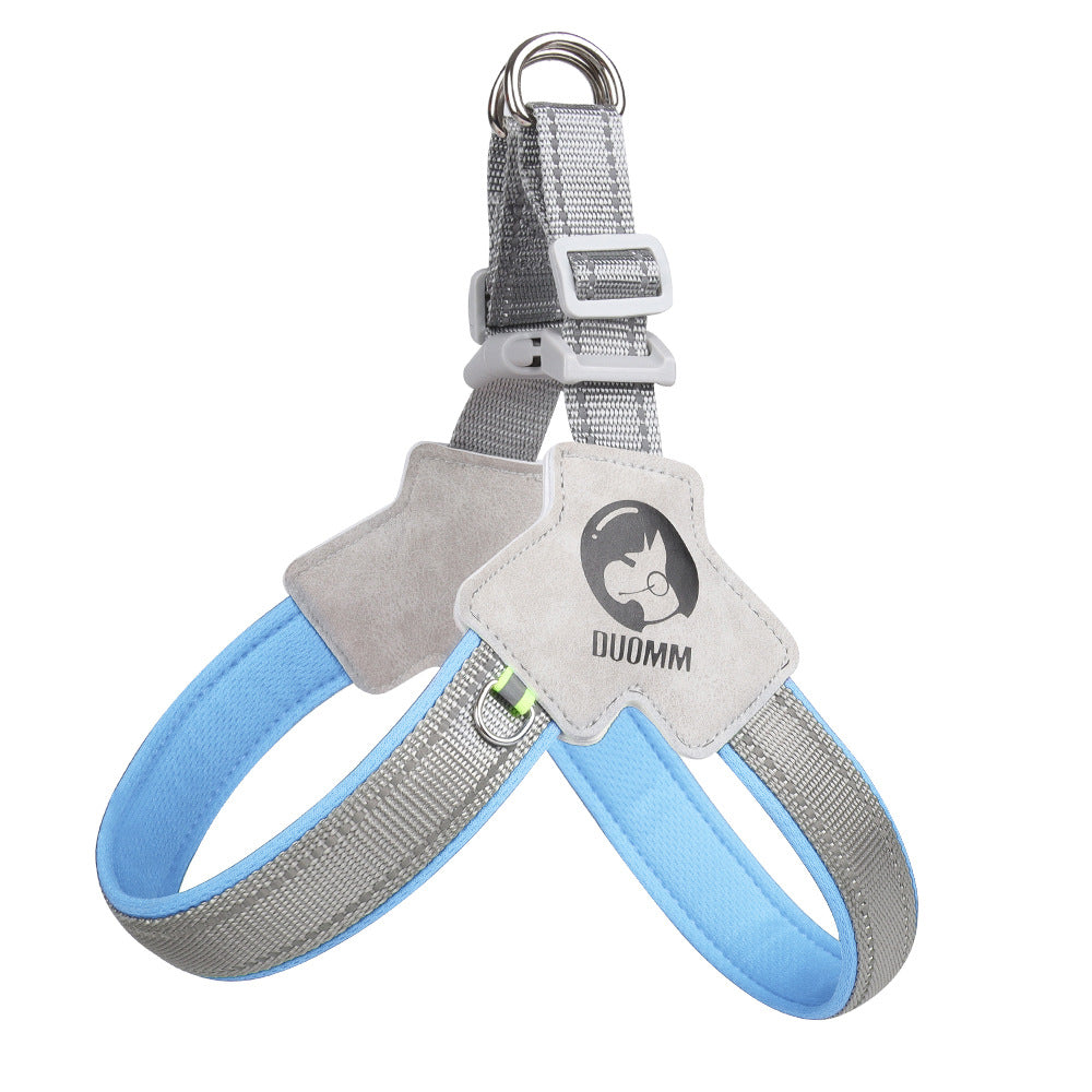 Dog Harness Chest Strap for Small and Medium Dogs, Reflective Leash for Outdoor Walking, Anti-Pull Design for Corgi, Bichon