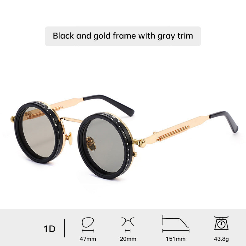 Vintage ND9 Punk Sun Glasses, 9-Level UV Filter, Includes Protective Case