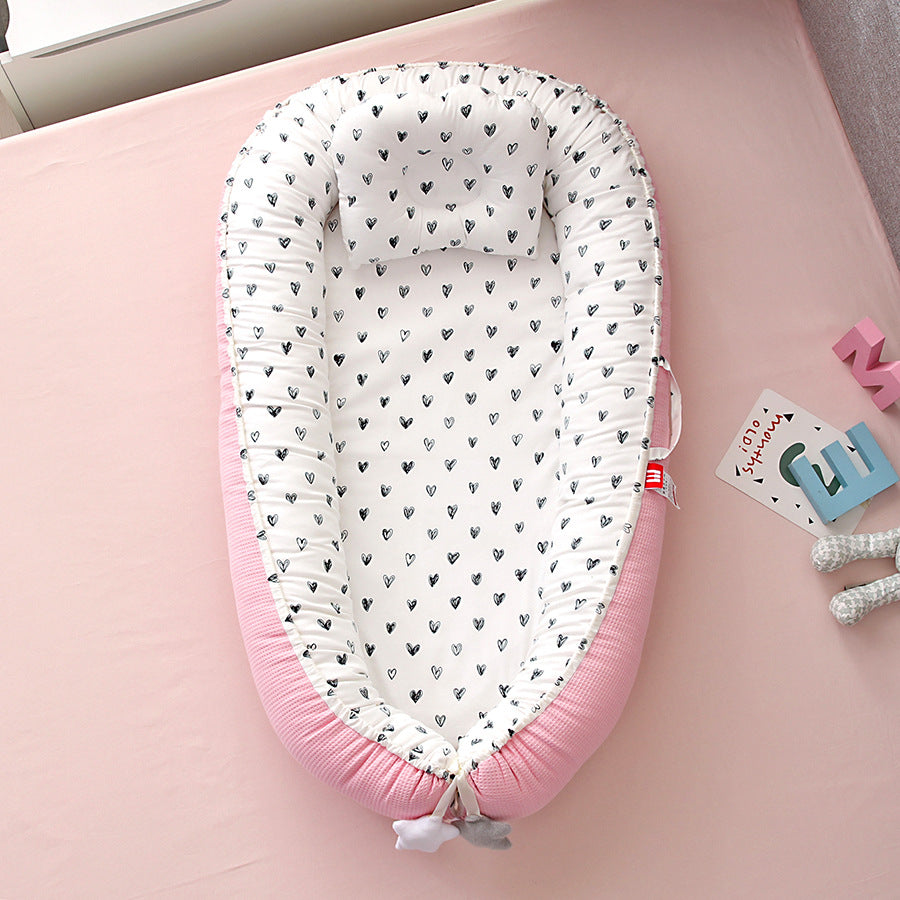 Removable and washable portable baby crib baby pillow travel crib