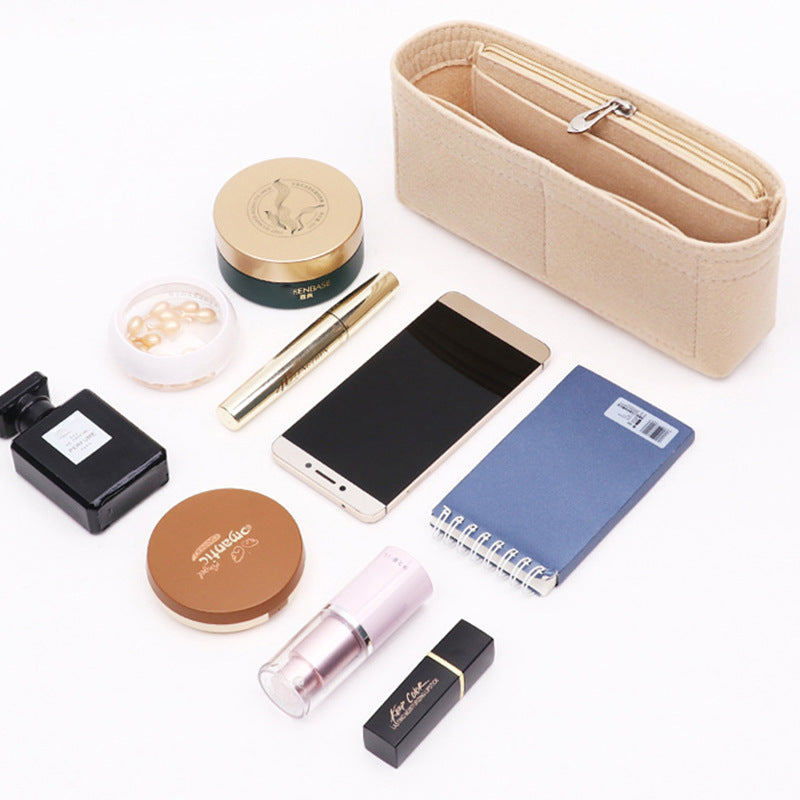Solid Color Cosmetic Phone Storage Organizer Large Capacity Inner Bag Compartment