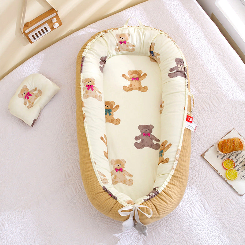 Removable and washable portable baby crib baby pillow travel crib
