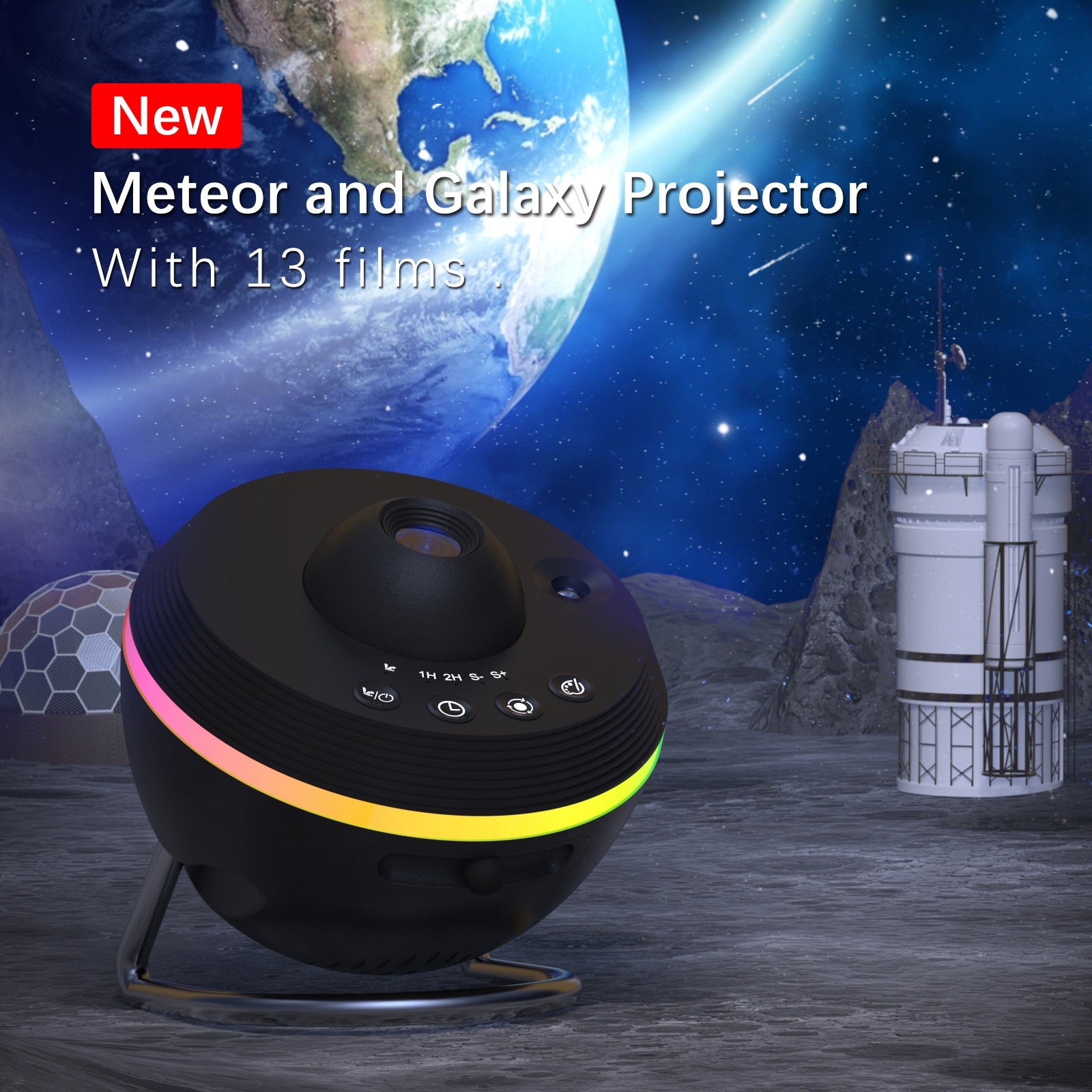 Dynamic Meteor Projection Lamp Galaxy Starlight Full Sky Stars Bedroom Ambient Star Projector