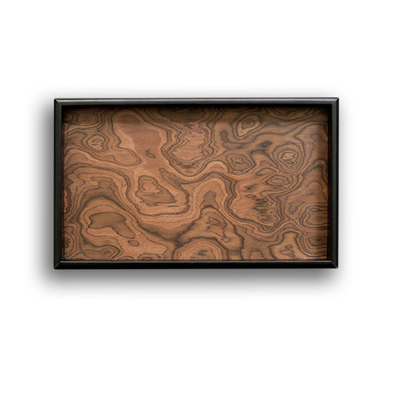 Vintage Volcanic Pattern Hotel Luxury Tea Tray: High-End Living Room Storage & Desktop Organizer