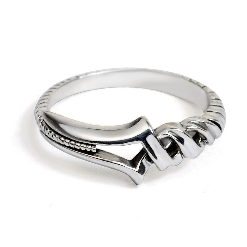 Modern Metal Stone Cross-Opening Design Ring